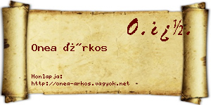 Onea Árkos névjegykártya